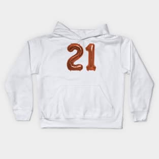 Copper 21st Birthday Metallic Helium Balloons Numbers Kids Hoodie